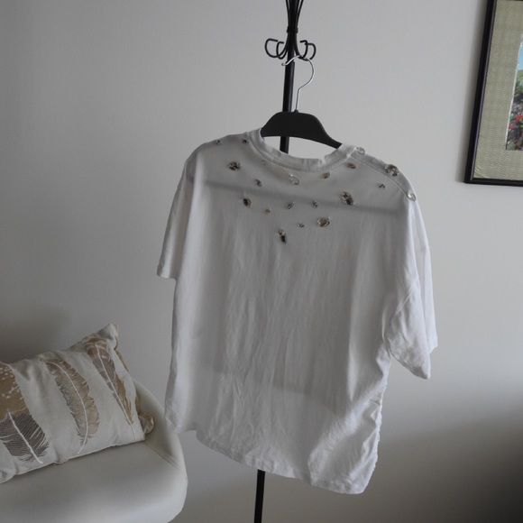 CHRISTOPHER KANE Crystal-embellished Cotton Jersey White SIZE S - Picture 3 of 11